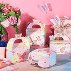 Seajan 48 Pcs Butterfly Boxes Party Favor, Butterfly Candy Treat Goodie Gable Box Pink and Purple Floral Paper Gift Box for Birthday Decorations Baby Shower Wedding Party Supplies - Image 2