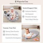 4 in 1 Tummy Time Mat with Educational Cards, Play Mat & Sitting Support for Newborn 0-12 Months, Infant Baby Sit Me Up Floor Seat, Sensory Skills Gifts, Koala - Image 2