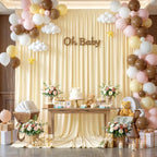 10x10FT Backdrop Curtains with Rod Pockets - Wrinkle Free Photo Stage Backdrop 2 Panels Curtains Drapes for Photography Wedding Party Baby Shower Decorations (Champagne) - Image 2