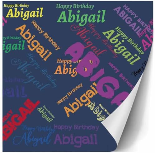AOFUN Custom Gifts Personalized Name Heart Wrapping Paper - Funny Birthday Gift Wrap - 3 Rolls, 58" x 23" Each - Image 3