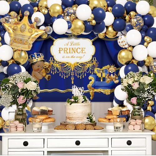 262PCS Royal Prince Baby Shower Decorations, Little Prince Party Supplies - Image 4