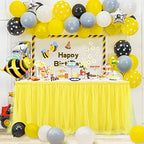 Suppromo 14ft Yellow Tulle Tutu Table Skirt for Birthday Party Girls Boys Baby Shower Wedding Cake Dessert Table Decorations - Image 3