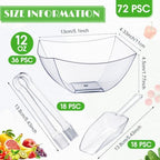 Vesici 72 Pcs 12 oz Clear Plastic Candy Bowls Set 36 Pcs Candy Containers - Image 2