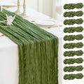 Sioloc 10 Pack Moss Green Cheesecloth Table Runner 120'' x 35'',Spring Easter Decor Soft Gauze Boho Wedding Table Decor for 10ft Table Birthday Party,Baby Shower, Bridal Shower, Home & Event Decor by HEALTHYCOMFORTLIFE