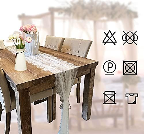 20 Pcs White Lace Table Runner 14 x 120 Inch Embroidered Boho Table Runner for Wedding Party Bridal Shower Decorations Vintage Rustic Table Runners - Image 3