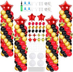 Gejoy Red Black Gold Balloon Column Stand Kit, Adjustable 1.4-6.6 ft by Gejoy