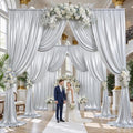 50x15FT Silver Sequin Backdrop Curtain Double Sided by PartyVillage