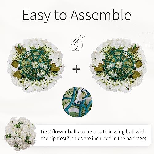 White Flowers Balls for Centerpieces: 14.2in Diam, 10 Pcs - Image 6