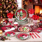 Honeydak 210 Pcs Christmas Plates and Napkins Party Supplies - Image 2