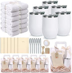 6 sets Baby Shower Prizes for Game Winners Baby Shower Favors Gifts including 12 oz Coffee Cups Notebooks Towels Pens Thank You Cards Raffia Gift Bags by Bumaeu