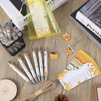 145 Pieces Bee Baby Shower Favors for Guest Honeycomb Ballpoint Pens and Keychains Gifts Bulk Retractable Honey Baby Shower Party Pens Gender Reveal Greeting Cards Souvenirs Prizes - Image 4