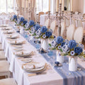 Domensi 6 Sets Wedding Floral Centerpiece for Table Decor, Foggy Blue by Domensi