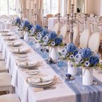 Domensi 6 Sets Wedding Floral Centerpiece for Table Decor, Foggy Blue by Domensi
