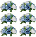 NUPTIO Flower Balls Wedding Table Centerpieces, Dusty Blue & White Roses by Nuptio