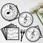 200Pcs Musical Note Plates Napkins Music Notes Themed Party Tableware Set Baby Shower Dinnerware Disposable Music Dessert Plates for Concert Birthday Party Baby Shower Decor Supplies Serve 50 - Image 5
