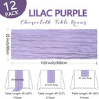12 Pack 35 x 120 Inch Lilac Purple Table Runner Cheesecloth 10Ft - Image 2
