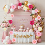 Pack of 12 Paper Flowers Pompoms Decoration, Paper Flowers Pink Decoration, Room Decoration Aesthetic for Tissue Paper Garden Party Decoration, Birthday Decoration Pastel Girls, Wedding, Baby Shower - Image 7