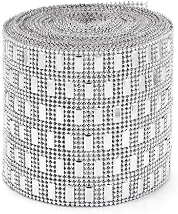 Craftdady 10 Yards Diamond Rhinestone Mesh Wrap Faux Diamond Bling Mesh Ribbon for Wedding Cakes Birthday Baby Shower Decorations DIY Crafts - Image 2