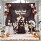 30 ft x 10 ft Wrinkle Free Brown Backdrop Curtain for Parties, Wedding Brown Photo Backdrop Drapes, Fabric 6 Panels 5ft x 10ft for Baby Shower Photoshoot Engagement Birthday Photography Background - Image 3