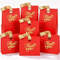 Feifeiya 30 Pcs Thank You Gift Bags with Ribbon Handles 7.87 x 3.54 x 7.09 Inch Paper Candy Gift Bags with Gold Foil Printed for Appreciation Birthday Wedding Bridal Baby Shower Party Favors(Red) by Feifeiya
