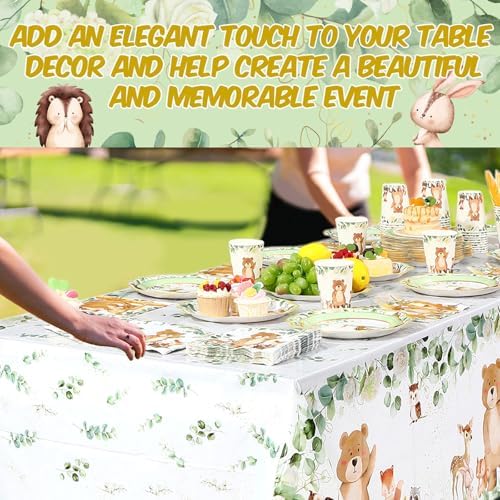 Potchen 452 Pcs Woodland Plates Napkins Party Supply, Sage Green - Image 6