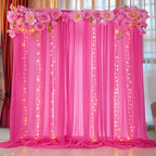 10ft x 10ft Hot Pink Backdrop Curtains, Wrinkle-Free Sheer Chiffon Fabric Photo Backdrop Drapes for Wedding Arch Party Ceremony Stage Photography Decorations - Image 7