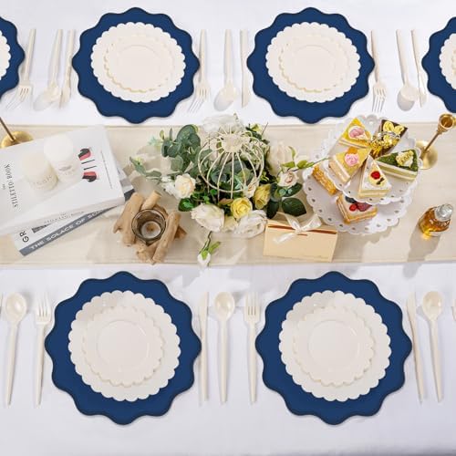 100 Pcs Navy Blue Thick Paper Placemats, Disposable Waterproof Place Mats - Image 5