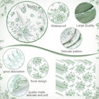 Funnymoom 400 Pcs Sage Green Floral Party Supplies for 50 Guests - Image 3
