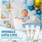 145 Pieces Donut Baby Shower Favors for Guest Sprinkled with Love Ballpoint Pens and Keychains Gifts for Boys Bulk Retractable Baby Shower Pens Gender Reveal Thank You Cards Souvenirs Prizes - Image 5