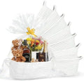 8 Pack Small Woven Baskets with Gift Bags & Ribbons & Cards, Cotton Rope Durable Storage with Handles 12"x8"x5" Empty Gift Baskets for Mother's Day, Baby Showers, Birthdays & Raffle (White) by Succwoah