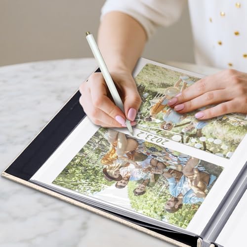 Large Photo Album Self Adhesive, DIY Scrapbook Album for 3x5 4x6 8x10 Pictures, 60 Pages Light Beige Linen Cover Memory Book, Ideal Gift for Family Wedding Baby Christmas Anniversary - Image 6