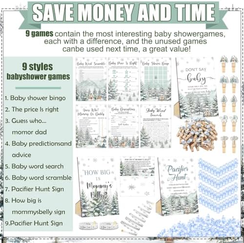 Sherr 476 Pcs Winter Baby Shower Games, 9 Styles Baby Shower Activities - Image 4