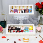 50pcs 12x5x1.5Inches White Bakery Boxes with Window Cookies Boxes Chocolate Truffle Boxes Macaron Boxes Cakesickle Boxes Browines Treat Boxes for Christmas Valentine's Easter Mother's Day - Image 3