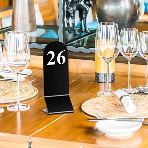 Remerry 50 Pcs Acrylic Table Numbers 1-50 Double Sided Tent Cards,Black - Image 2