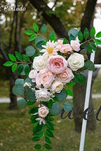 Faux Flower Swag Set of 2 for Wedding Welcome Signs Floral Swag Wedding Reception Ceremony Signs Decor (Pink) - Image 6
