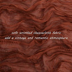 35x157 Inch Terracotta Cheesecloth Table Runner Fall Boho Wedding Decor - Image 3
