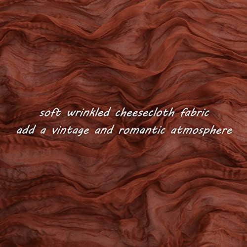 35x120 Inch Terracotta Cheesecloth Table Runner Fall Boho Wedding Decor - Image 3