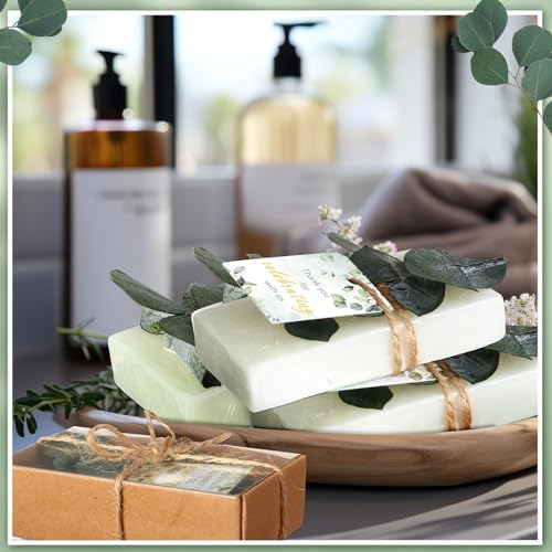 50 Sets Eucalyptus Soaps Wedding Favors Bulk with Thank You Cards - Image 7