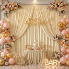 30x10ft Champagne Backdrop Curtain Panels for Parties - Wrinkle Free Polyester Photo Curtain Backdrop Wedding Back Drop Fabric Drapes for Party Decorations Background for Photography - Image 7