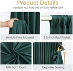 40x8ft Hunter Green Backdrop Curtain for Parties Wrinkle Free Fabric Backdrop Curtain Birthday Party Photo Backdrop Drapes for Wedding Baby Shower Christmas Photography Back Drop 8 Panels 5x8FT - Image 7