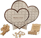 Personalized Wedding Puzzle Guest Book Alternative Custom Wood Heart Jigsaw Guest Book Sign Rustic Guest Book Wedding Decor for Party Engagement Reception Anniversary (56 Pieces) - Image 7
