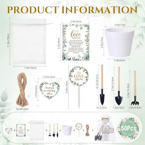 Amyhill 50 Sets Let Love Grow Wedding Favors for Guests Bulk - Image 2