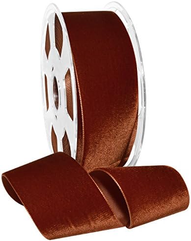 Morex Ribbon Nylon, 2 inches by 11 Yards, Rust, Item 01250/10-415 Nylvalour Velvet Ribbon 2" x 11 yd by MorexRibbon