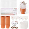 Dunzoom 50 Sets Wedding Gifts for Guests Heart Shaped Seed Paper Baby Shower Seed Packet Party Favor Plantable Paper Thank You Cards Mini Terracotta Pots and Organza Bags for Bridal Shower Party Favor by Dunzoom