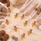 Coume 60 Pcs Baby Shower Pacifiers Necklace Cute Bear Bottle Acrylic Pacifiers Necklaces for Baby Shower Games Guests Gender Reveal Party Favors Prize Decorations DIY (Brown,Cute) - Image 2