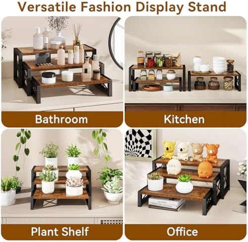 IBUYKE Wood Cupcake Display Stand,Set of 3,Brown TLJ019H - Image 7