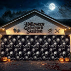 Kochorie 100 Ft x 54 Inch Halloween Graveyard Skeleton Tablecloth Roll with Cutter Box Waterproof Plastic Horror Theme Skeleton Ghouls Photography Backdrop for Halloween Spooky Party Decor - Image 6