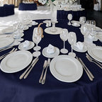 Fitable 6 Pack Navy Tablecloths 108 Inch Round for 36"-84" Tables - Image 2