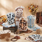 Tioncy 24 Pcs Cowboy Boot Paper Gift Bags, Assorted Style, Brown and Blue - Image 4