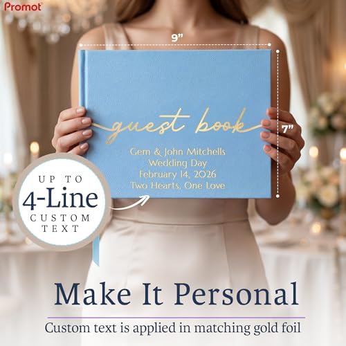 Promot Personalized Guestbook (Baby Blue) - 110 Lined Pages - Image 6
